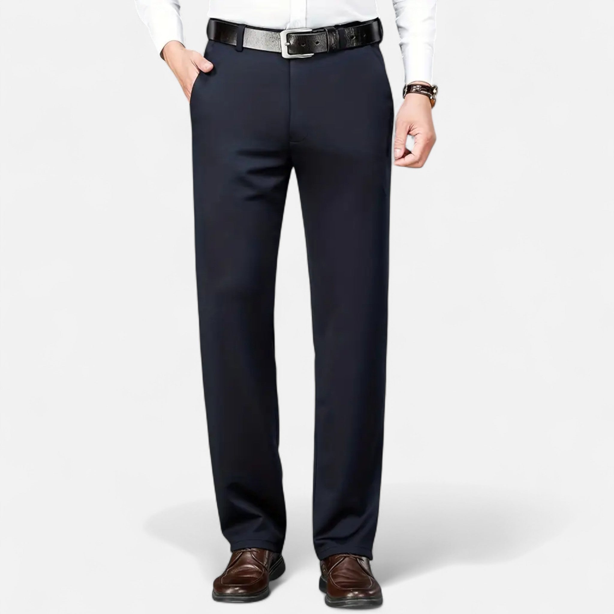 Lormonte | Men’s Solid Colour Business Trousers