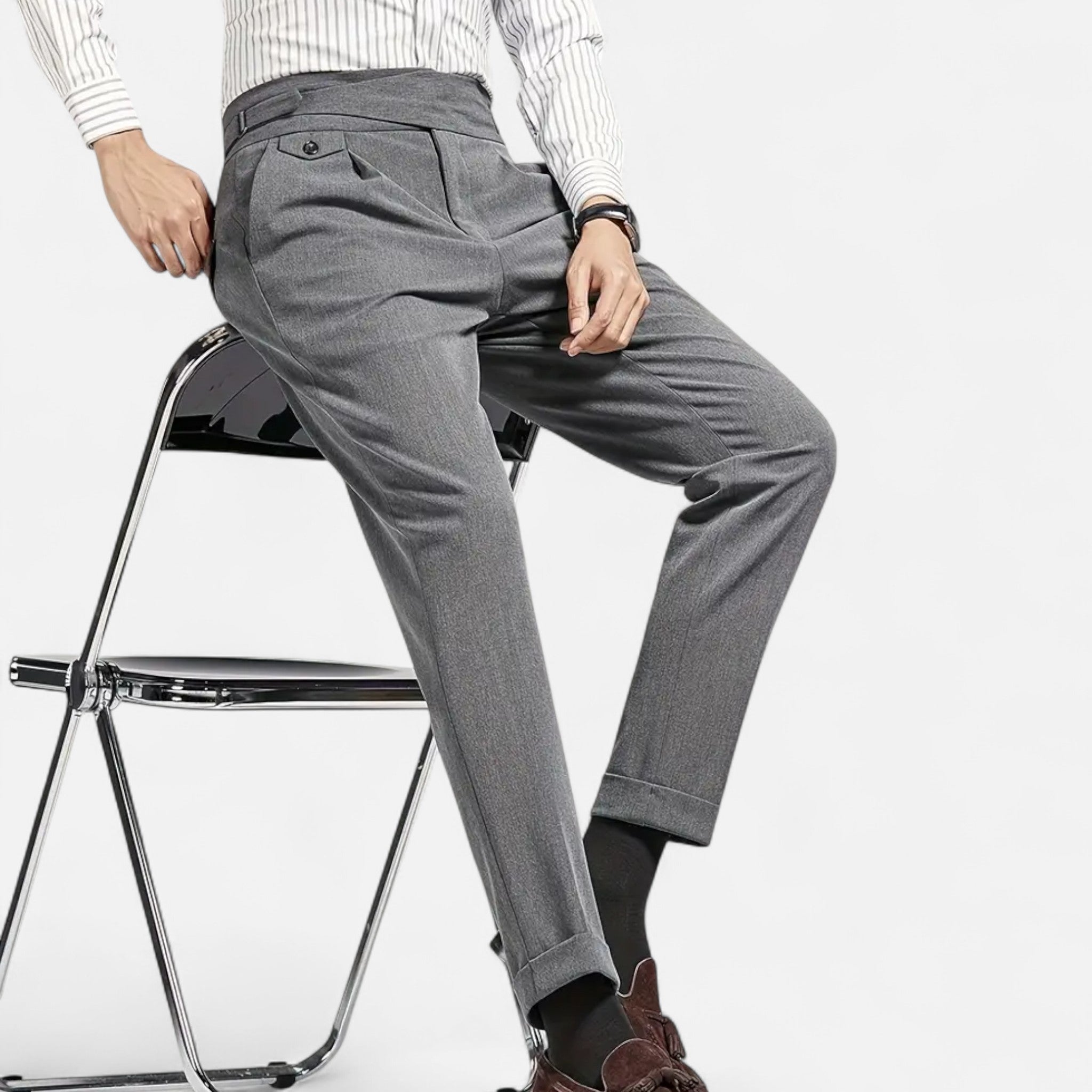 Lormonte | Men’s Classic Naples Suit Bottoms