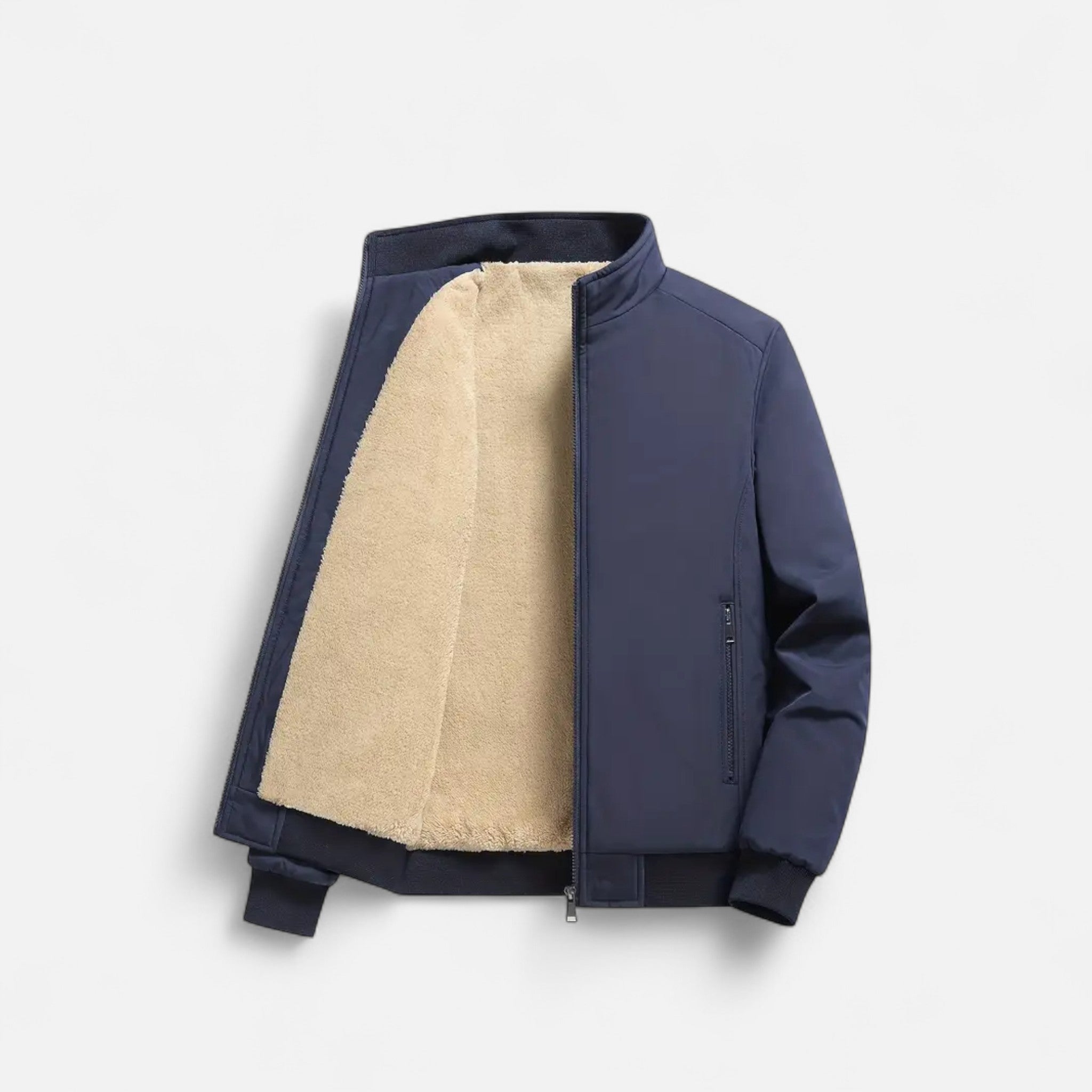 Lormonte | Men’s Casual Solid Colour Fleece Jacket
