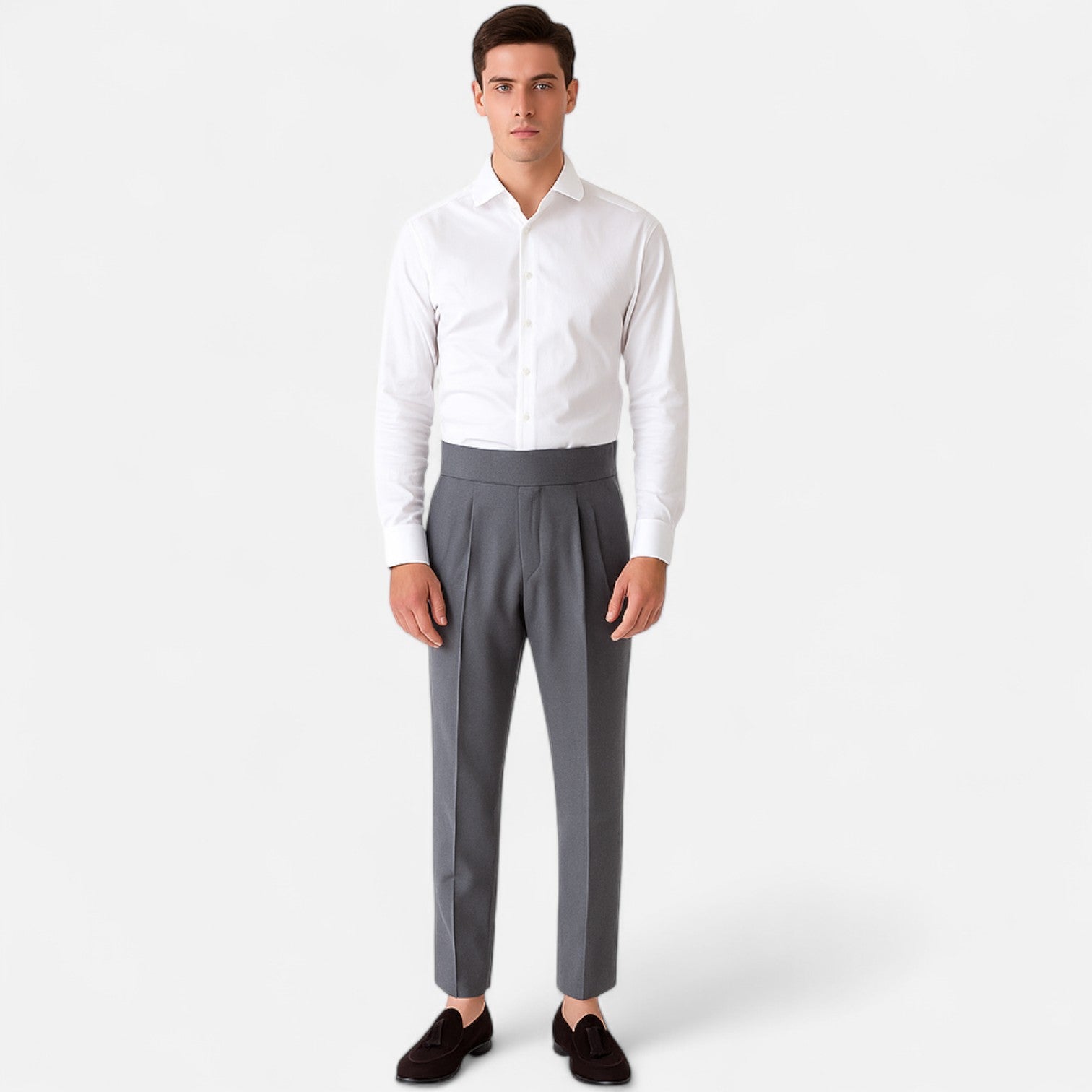 Lormonte | Men’s High-Waist Trousers – Defined Structure, Timeless Elegance