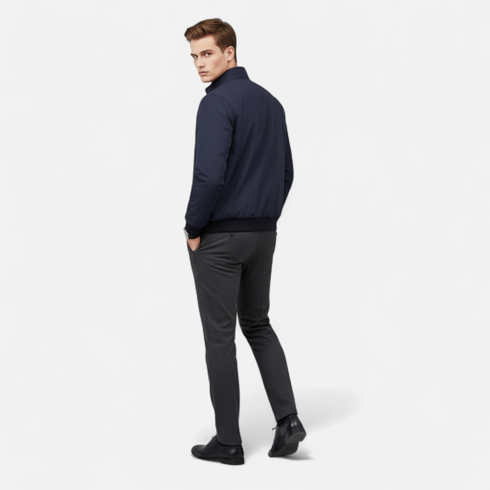 Lormonte | Men’s Casual Solid Colour Fleece Jacket