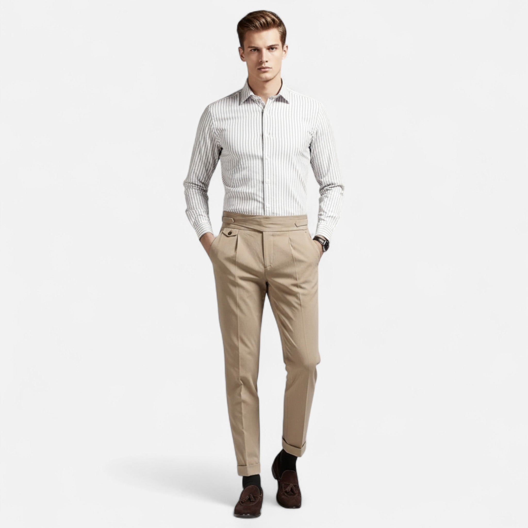 Lormonte | Men’s Classic Naples Suit Bottoms