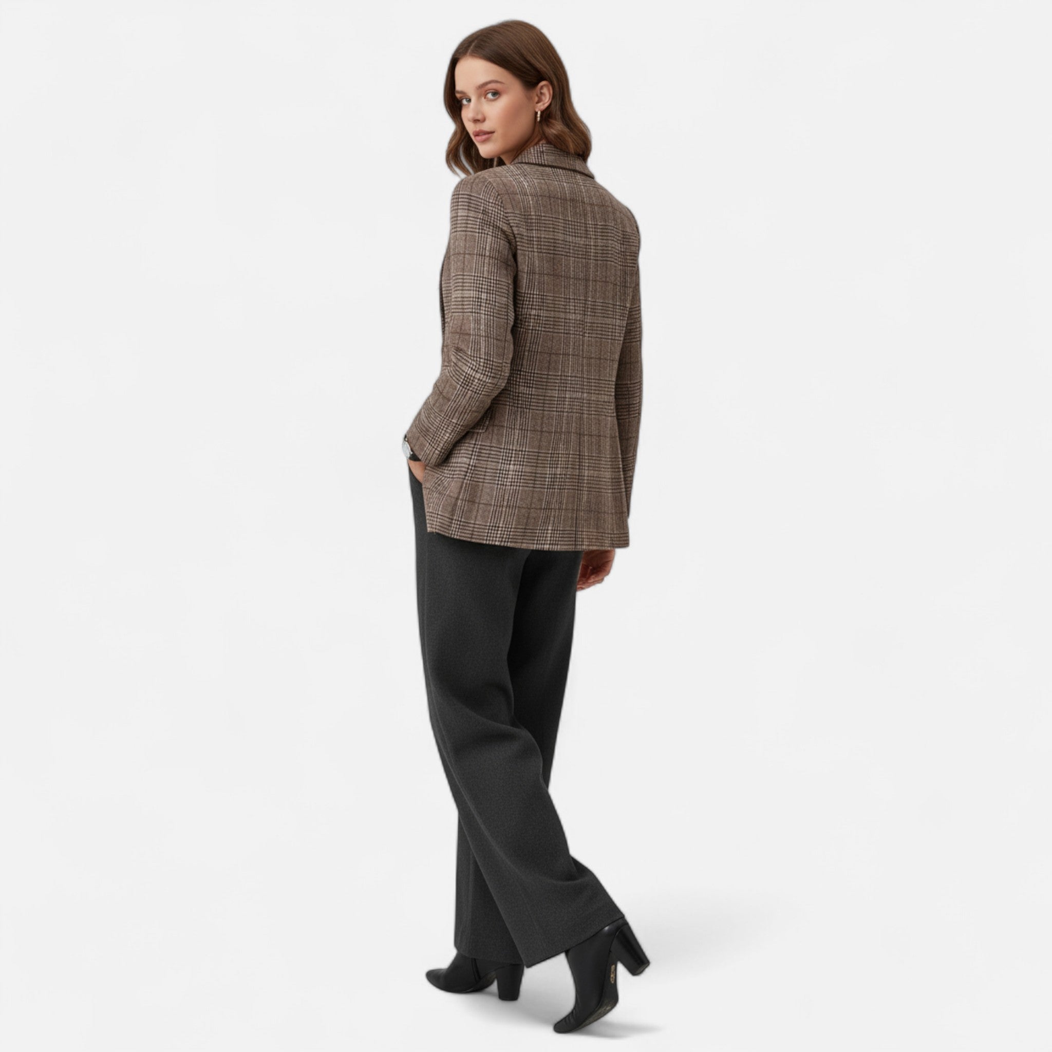 Lormonte | Women’s Plaid Blazer – Single-Breasted Heritage