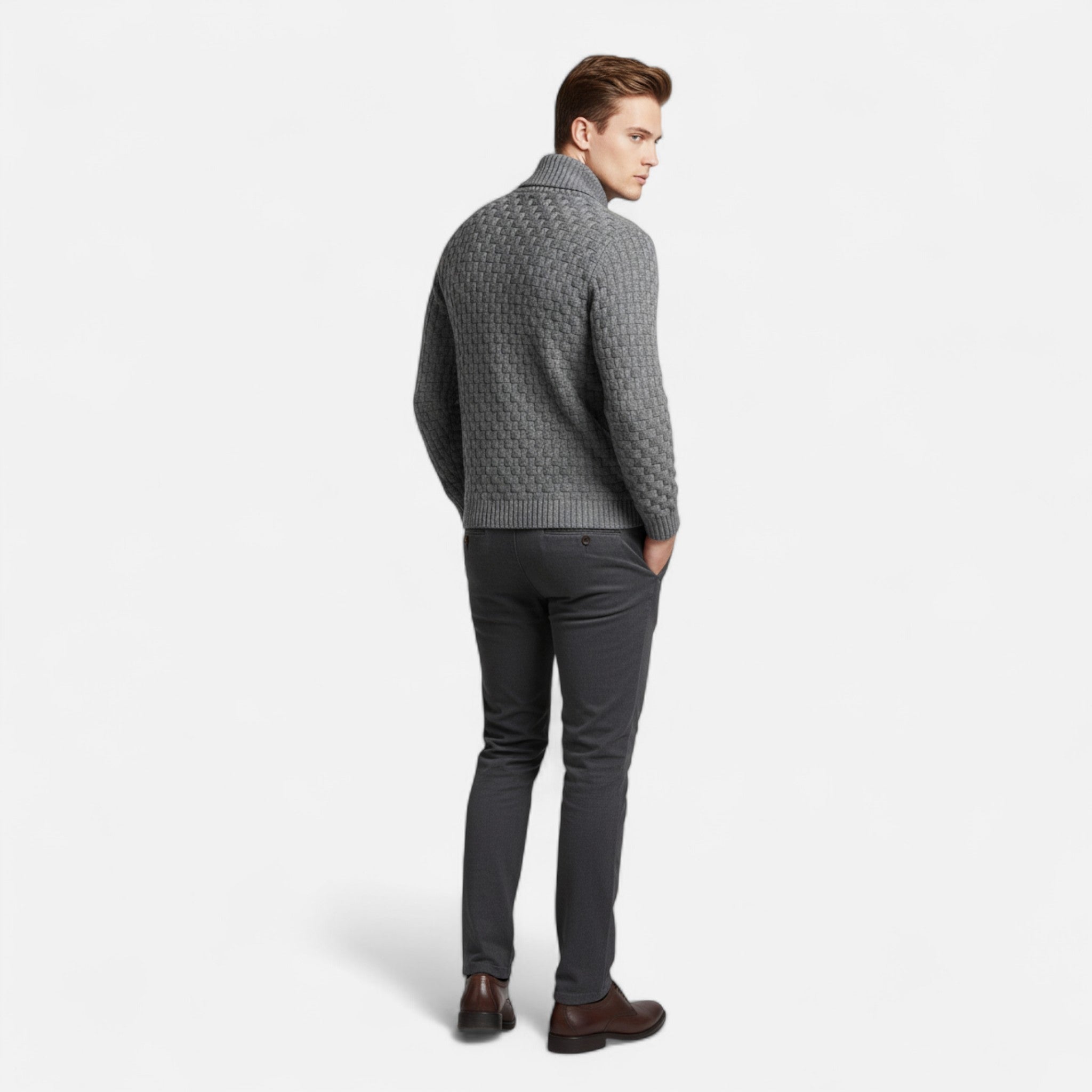 Lormonte | Men’s Waffle Knit Pullover Sweater