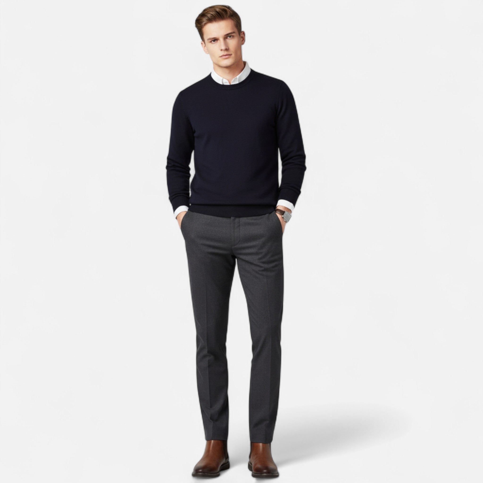 Lormonte | Men’s Two-Tone Retro Ankle Boots