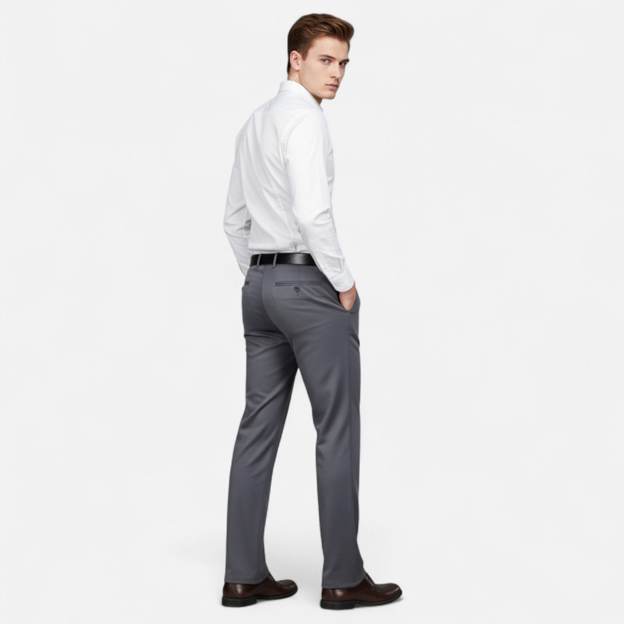 Lormonte | Men’s Solid Colour Business Trousers