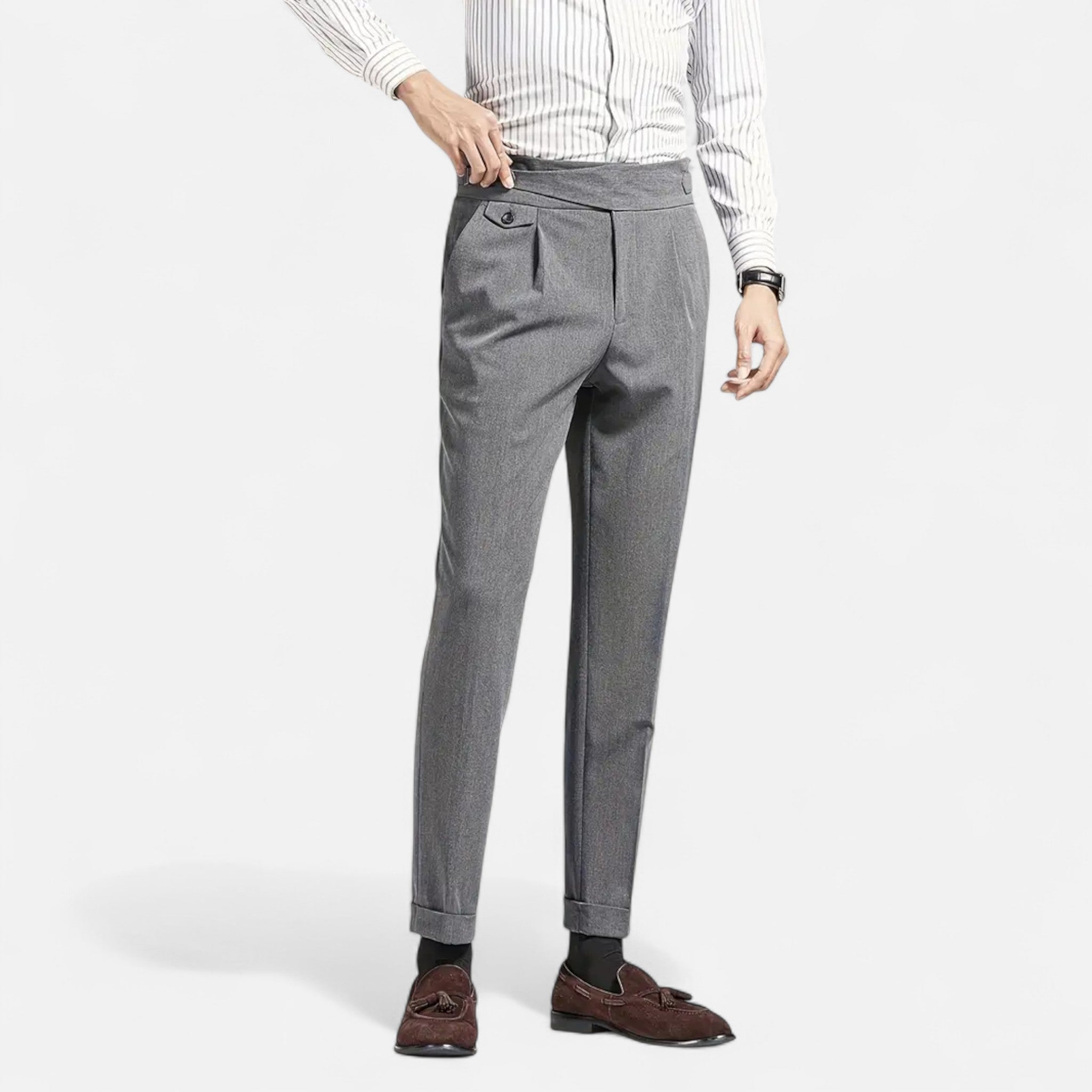 Lormonte | Men’s Classic Naples Suit Bottoms