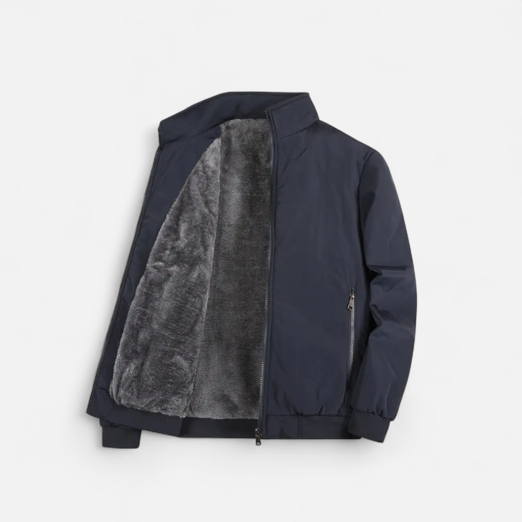 Lormonte | Men’s Casual Solid Colour Fleece Jacket
