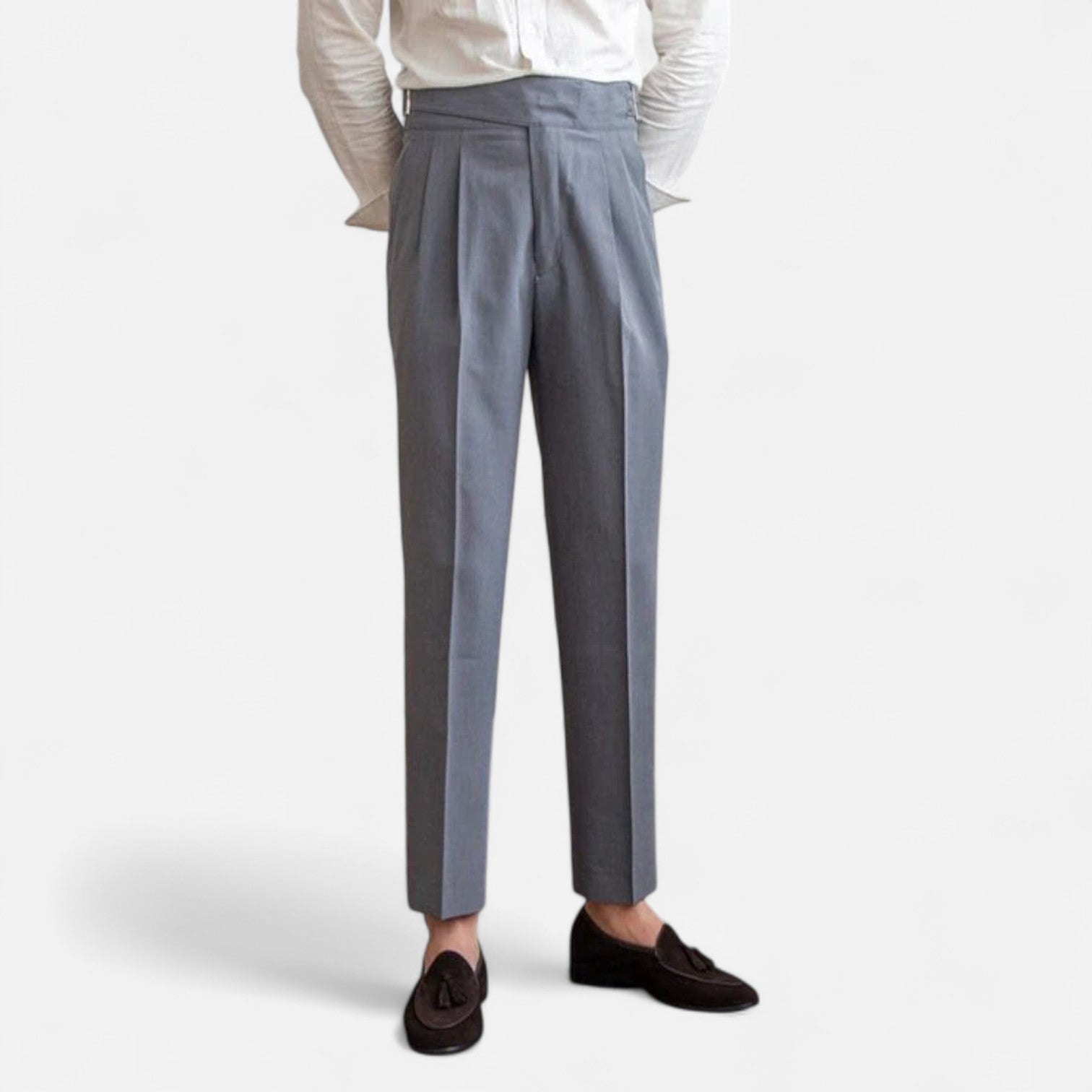 Lormonte | Men’s High-Waist Trousers – Defined Structure, Timeless Elegance