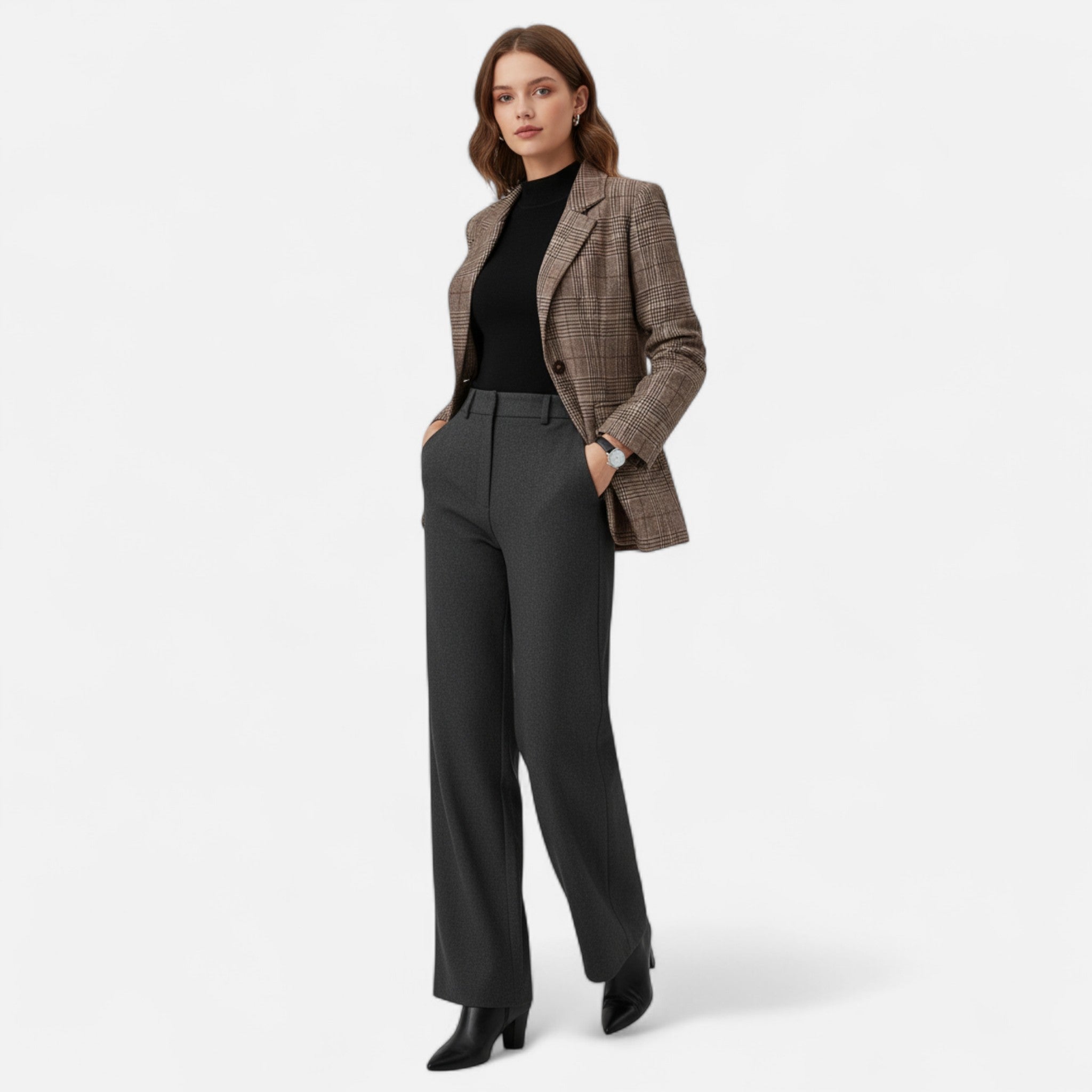 Lormonte | Women’s Plaid Blazer – Single-Breasted Heritage