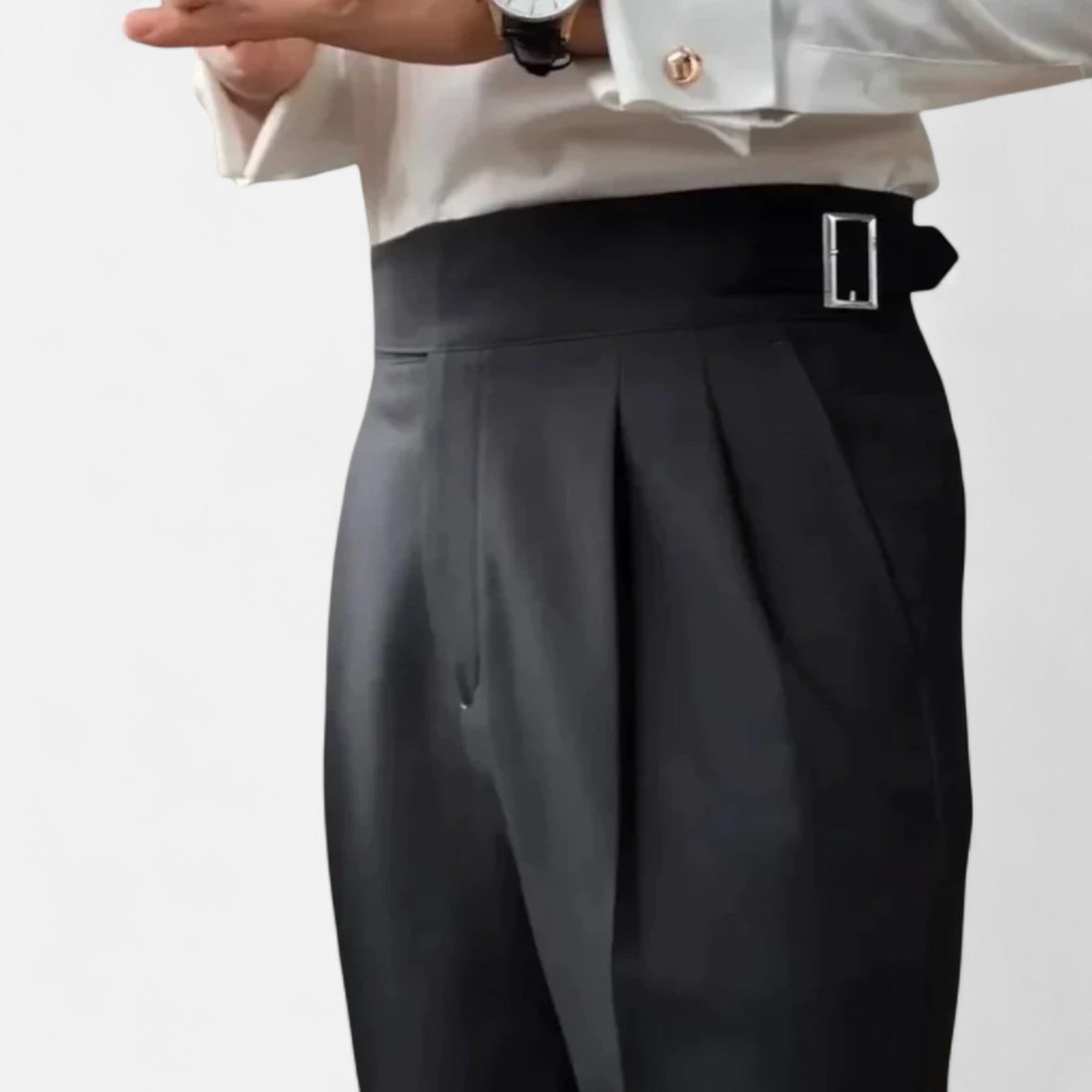 Lormonte | Men’s High-Waist Trousers – Defined Structure, Timeless Elegance