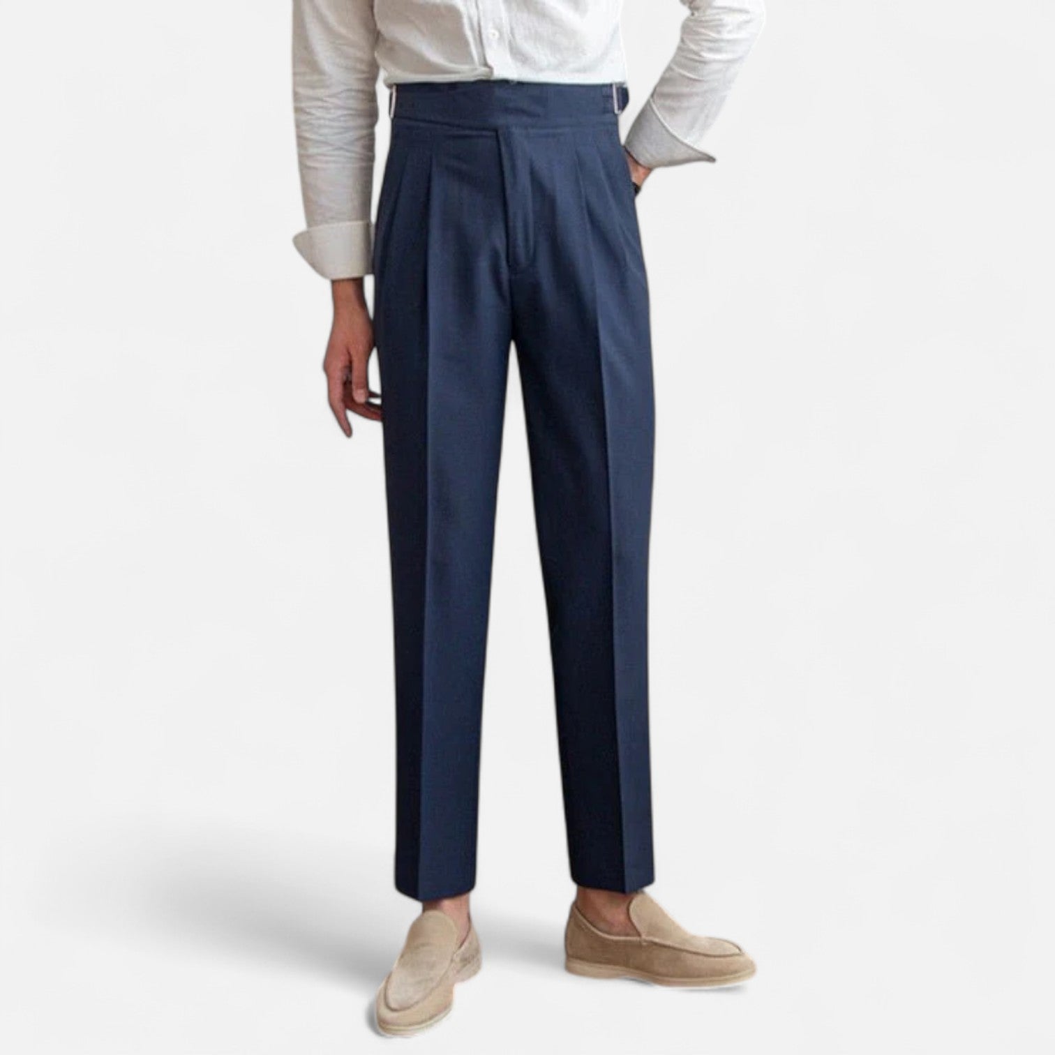 Lormonte | Men’s High-Waist Trousers – Defined Structure, Timeless Elegance