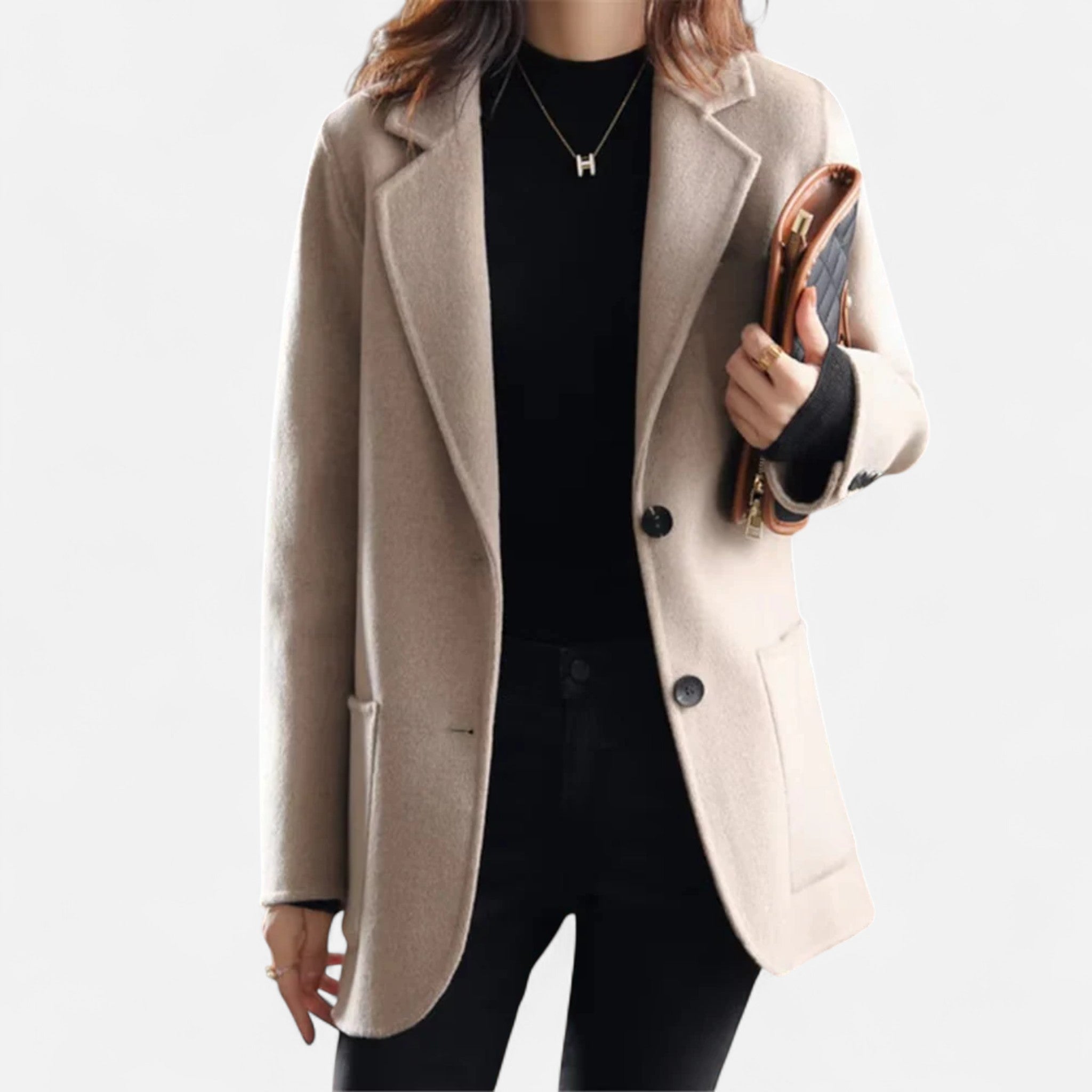 Lormonte | Women’s Classic Buttoned Blazer Coat