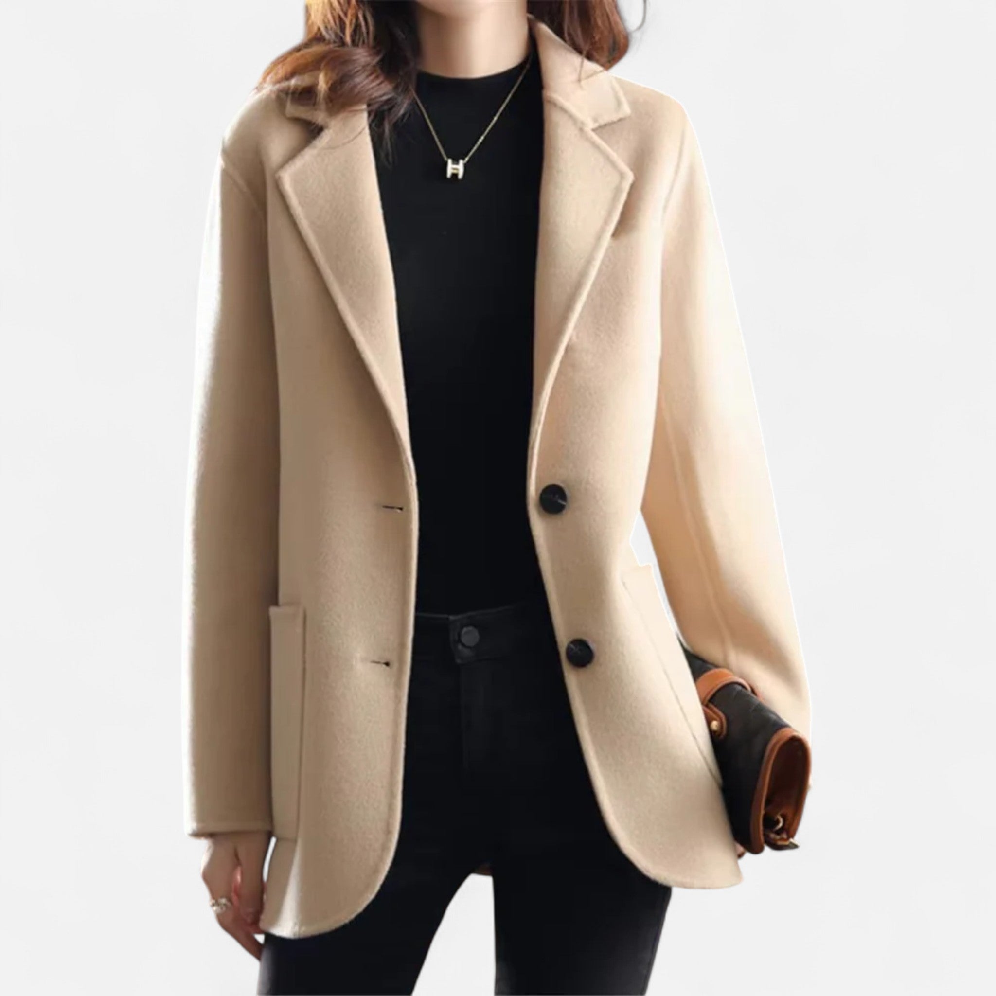 Lormonte | Women’s Classic Buttoned Blazer Coat