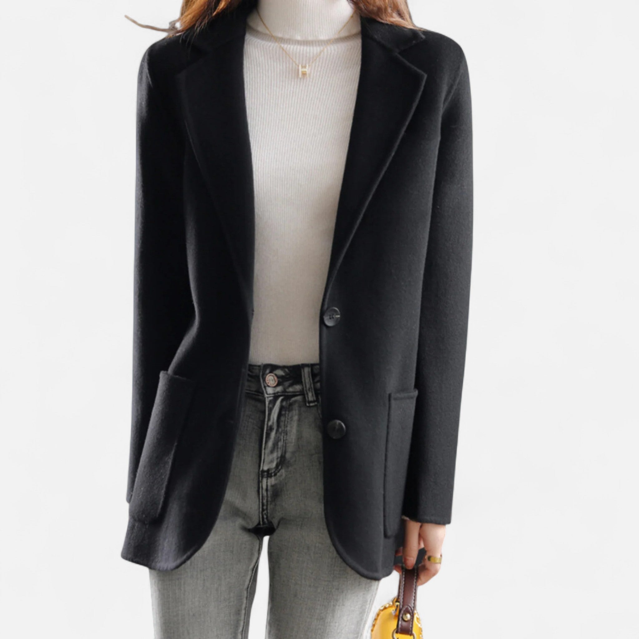 Lormonte | Women’s Classic Buttoned Blazer Coat