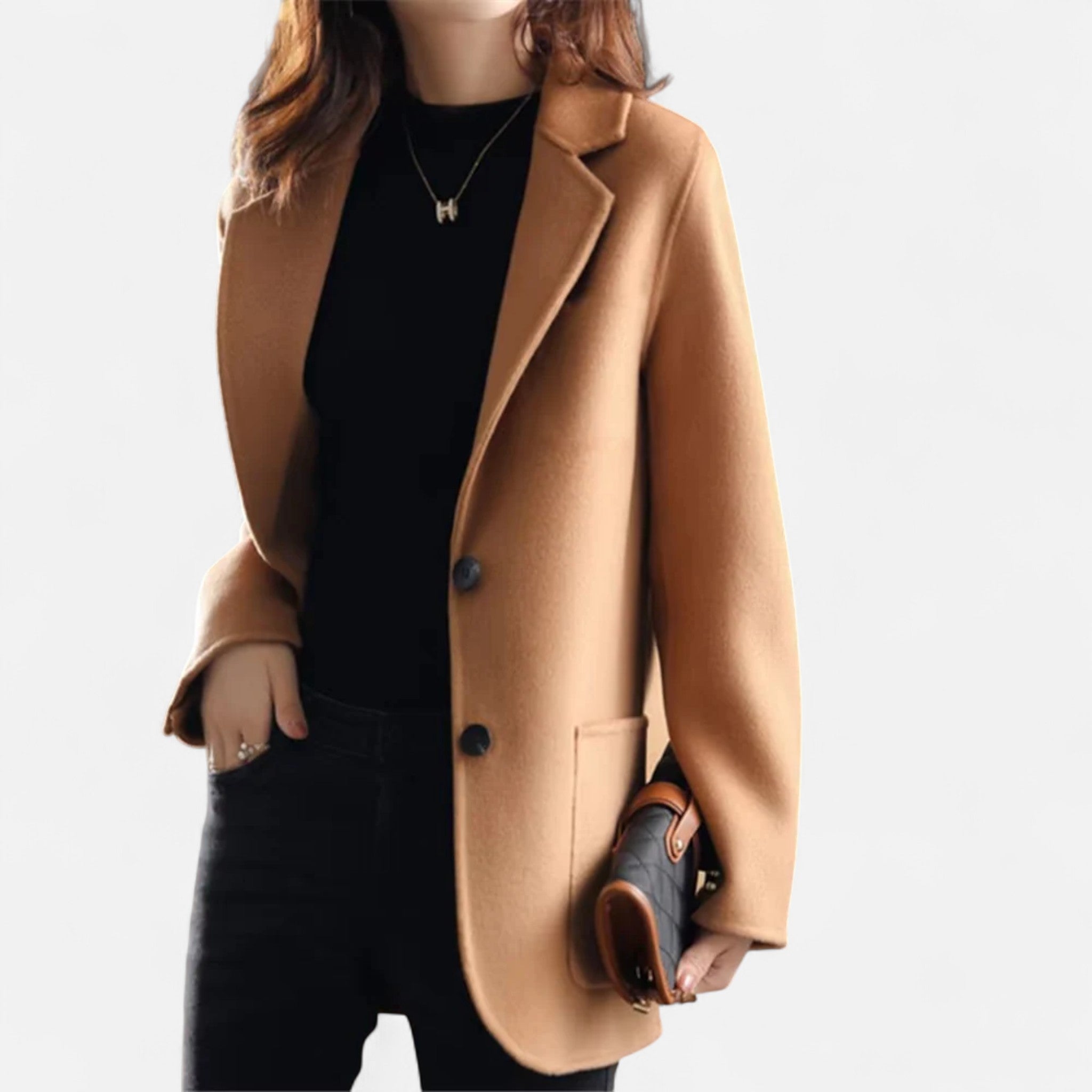 Lormonte | Women’s Classic Buttoned Blazer Coat