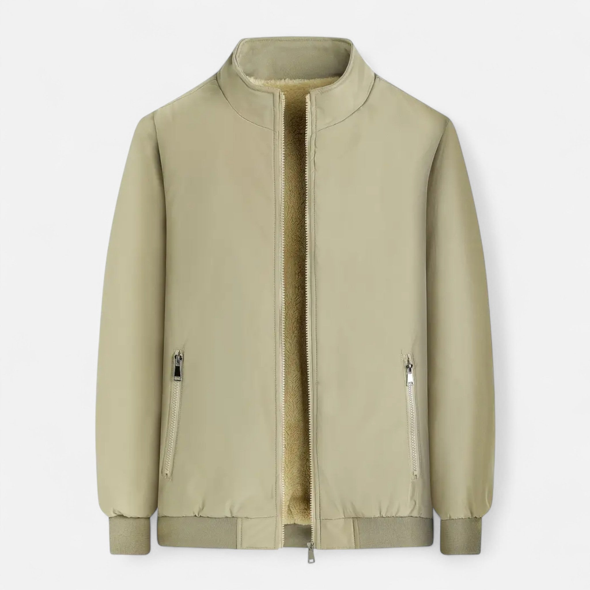 Lormonte | Men’s Casual Solid Colour Fleece Jacket